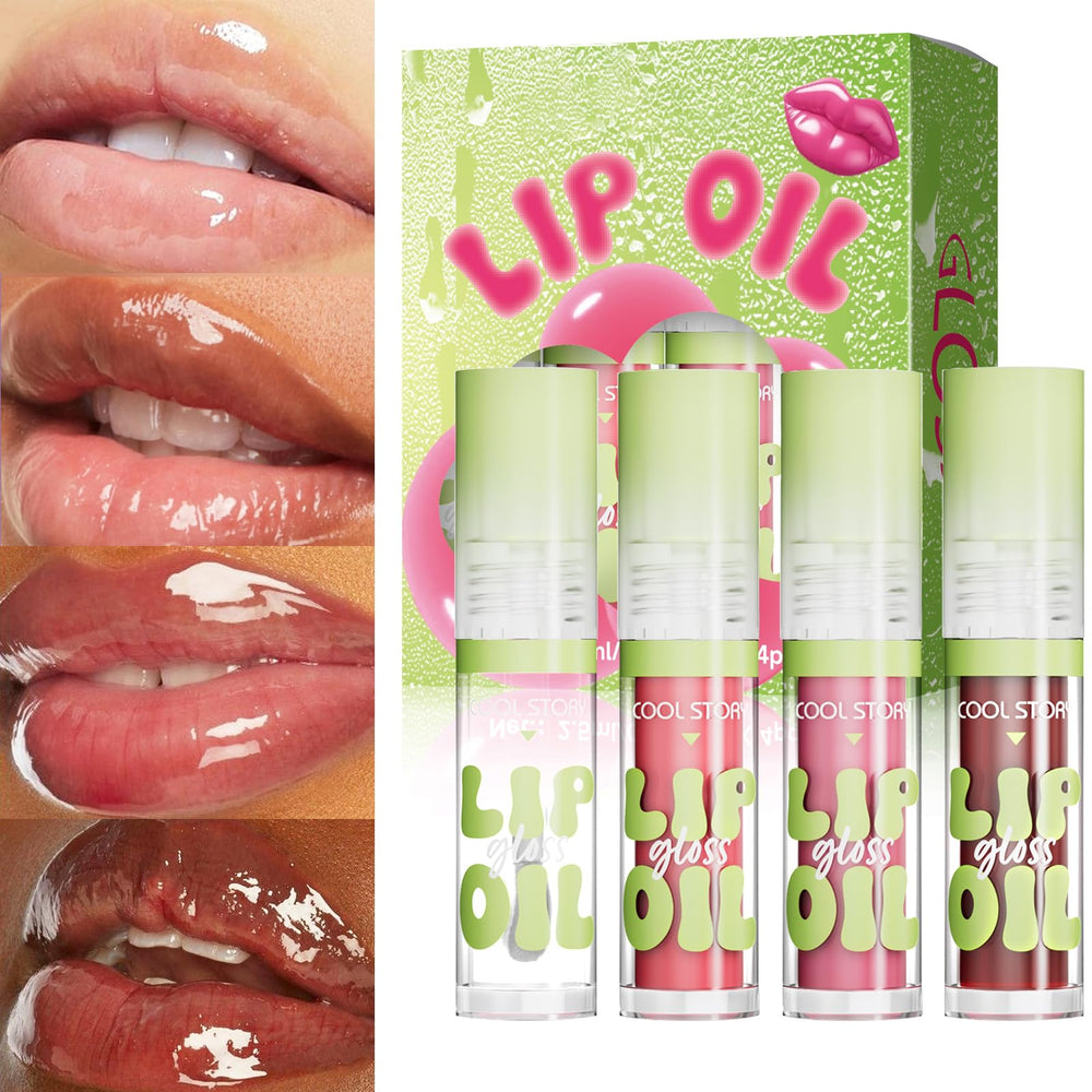 KIMIEYE Glow Lip Oil Set A packaging, portable hydration for lips.