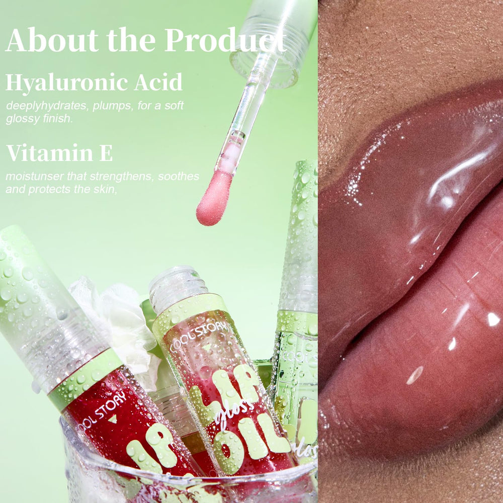 KIMIEYE Glow Lip Oil Set A subtle candy scent.