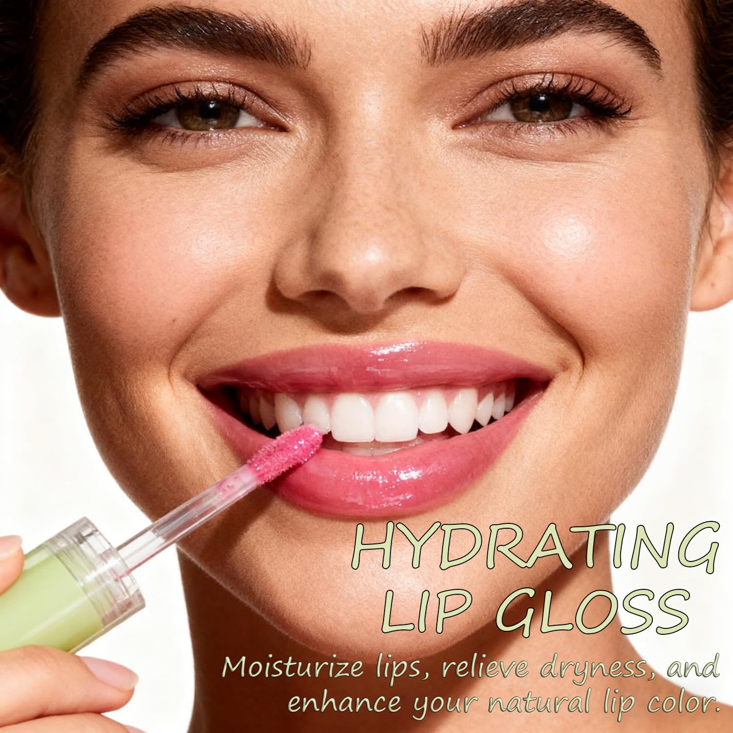 KIMIEYE Glow Lip Oil Set A swatches reveal eight shade options for versatility.
