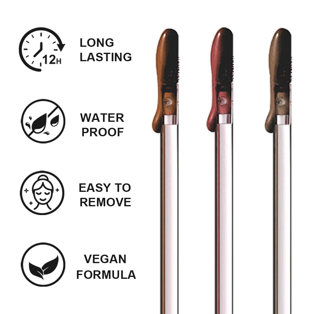 KIMIEYE lip-stain tweezers in kit for easy removal of dried film.