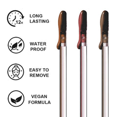 KIMIEYE lip-stain tweezers in kit for easy removal of dried film.