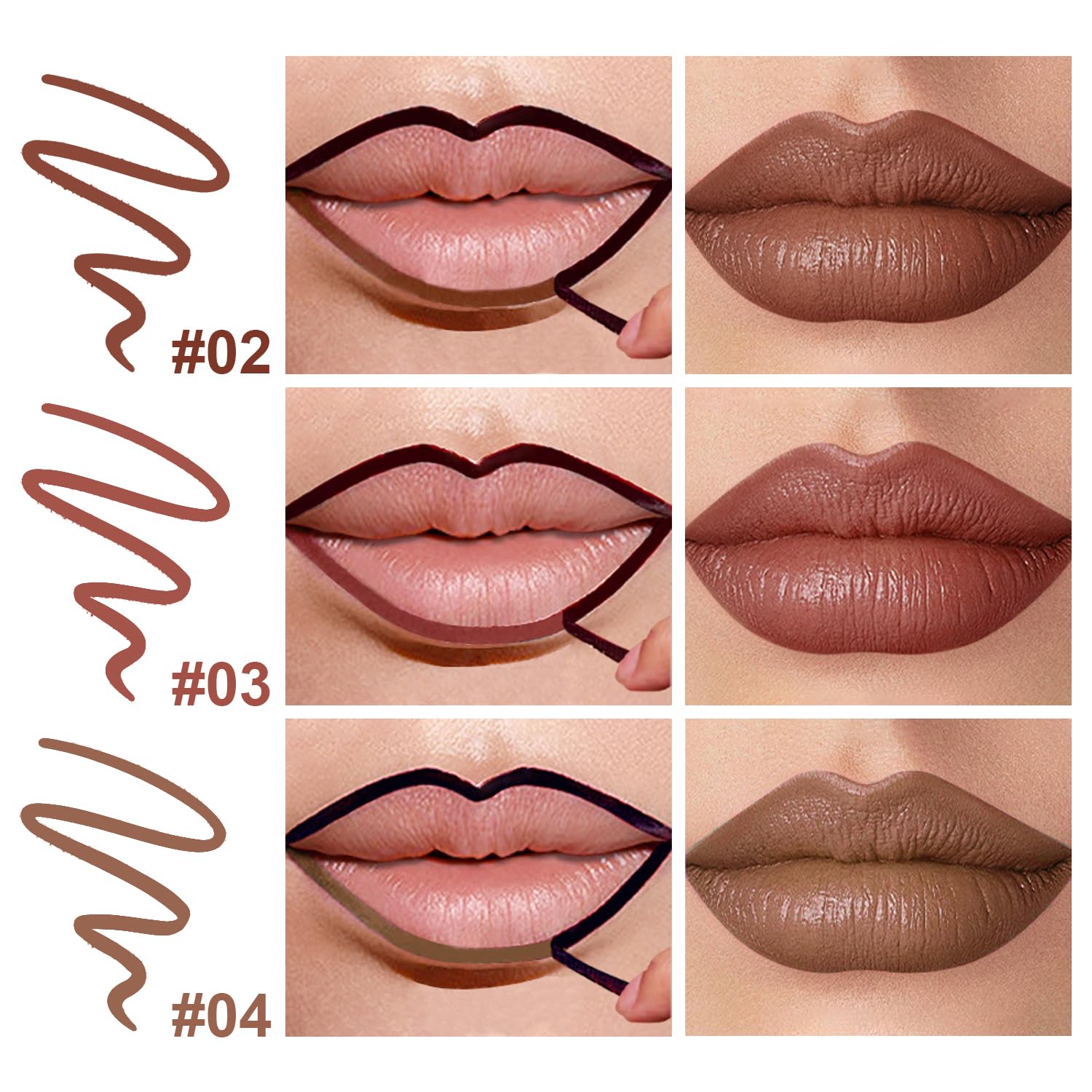 KIMIEYE peel-off lip liner stain color 3 in natural tint for all-day confidence.