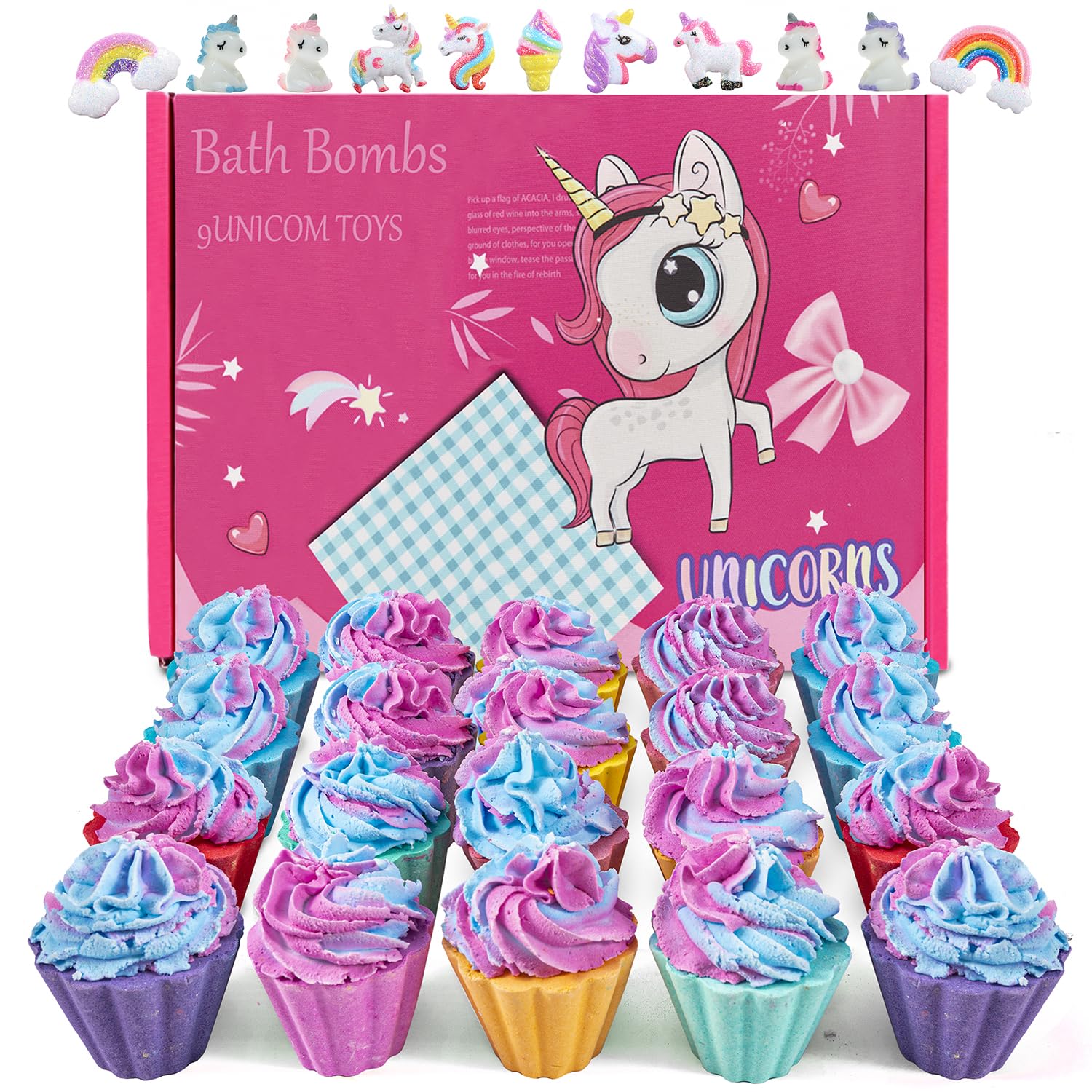 Kims Cosiart bombas de baño para niños con unicornio sorpresa en caja regalo.