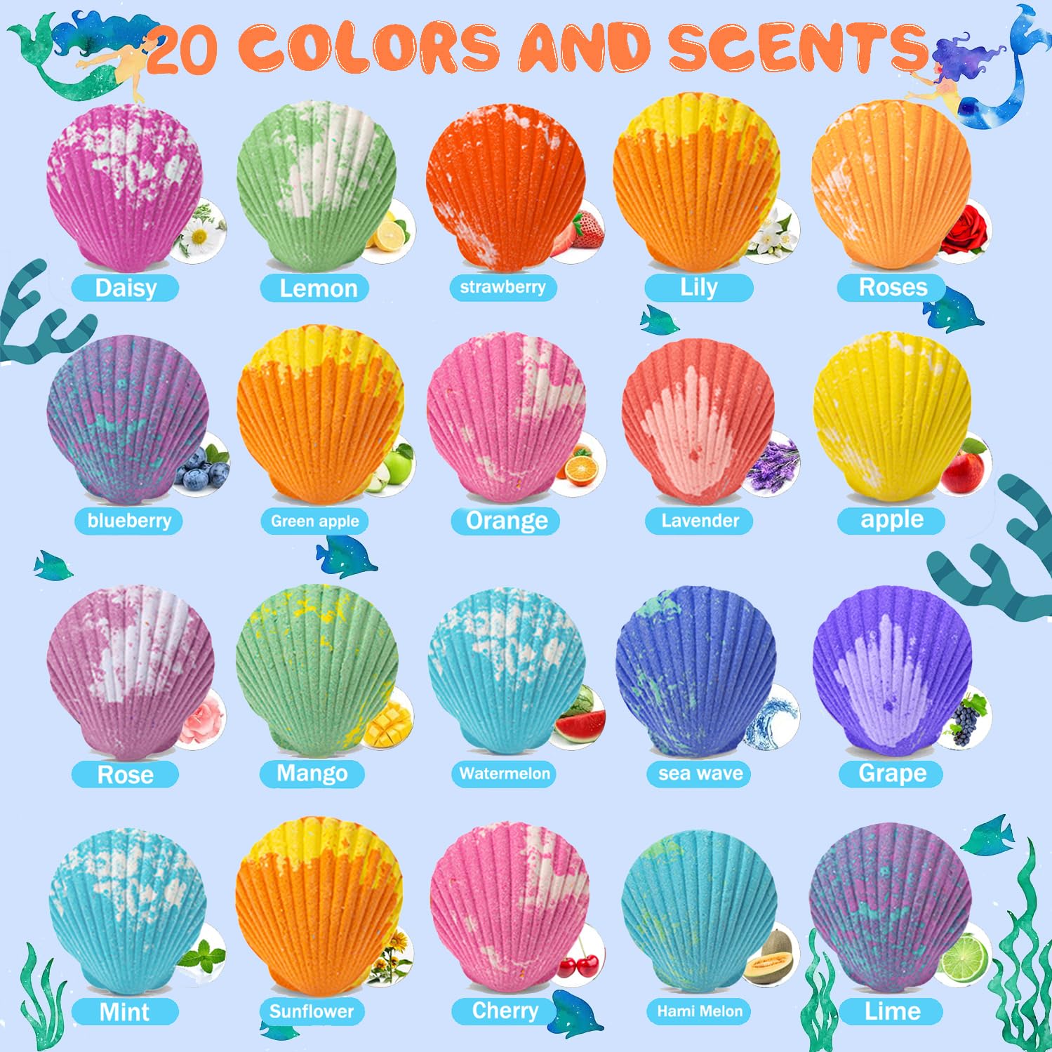 Kims CosiArt Mermaid bath bombs fizz colorful water and rinse cleanly, no tub stains