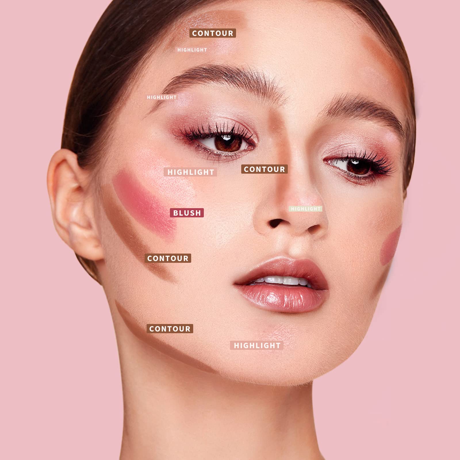 KIMUSE Multi Stick Trio en mejillas para acabado suave y natural