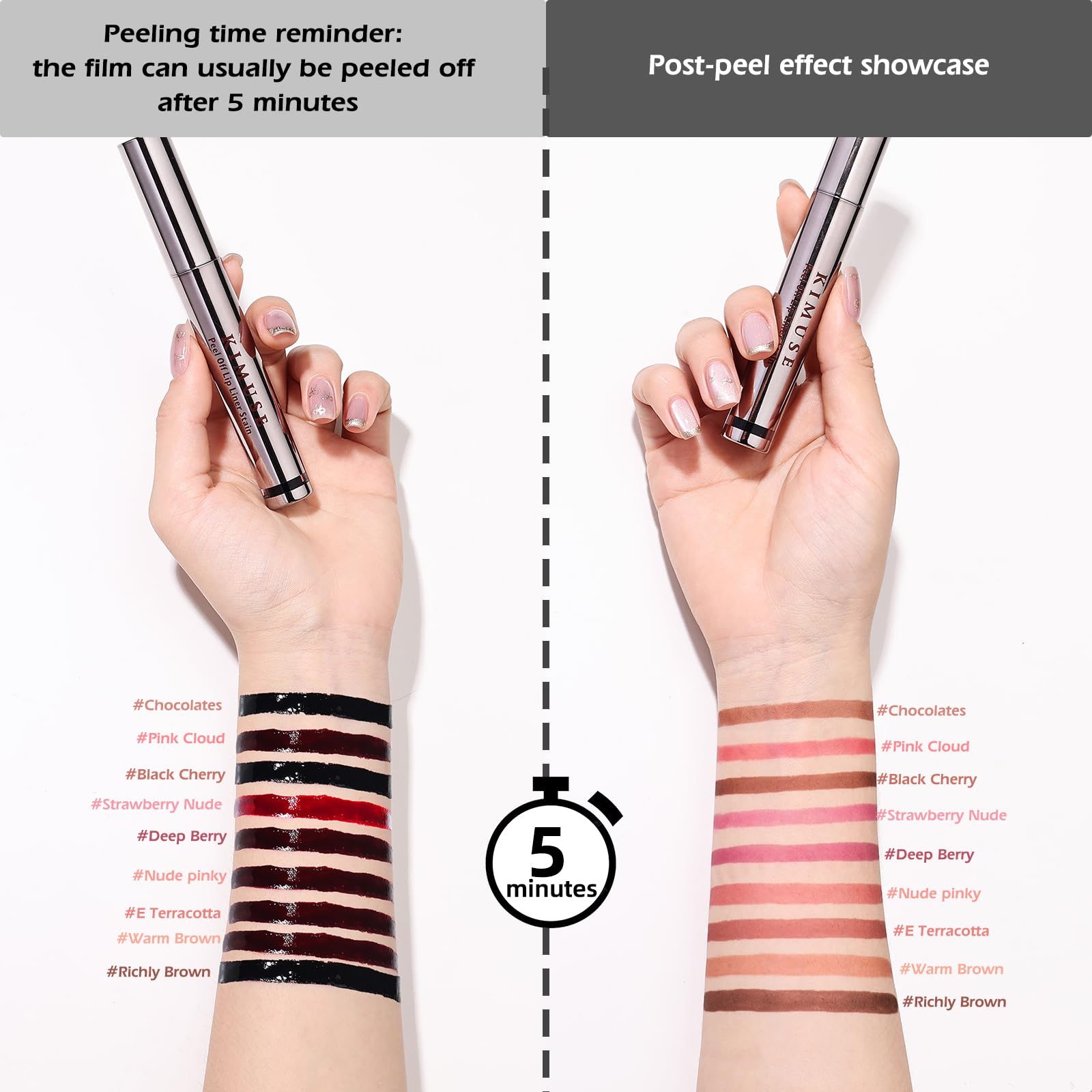 KIMUSE Tintes labiales despegables textura ligera que no reseca.