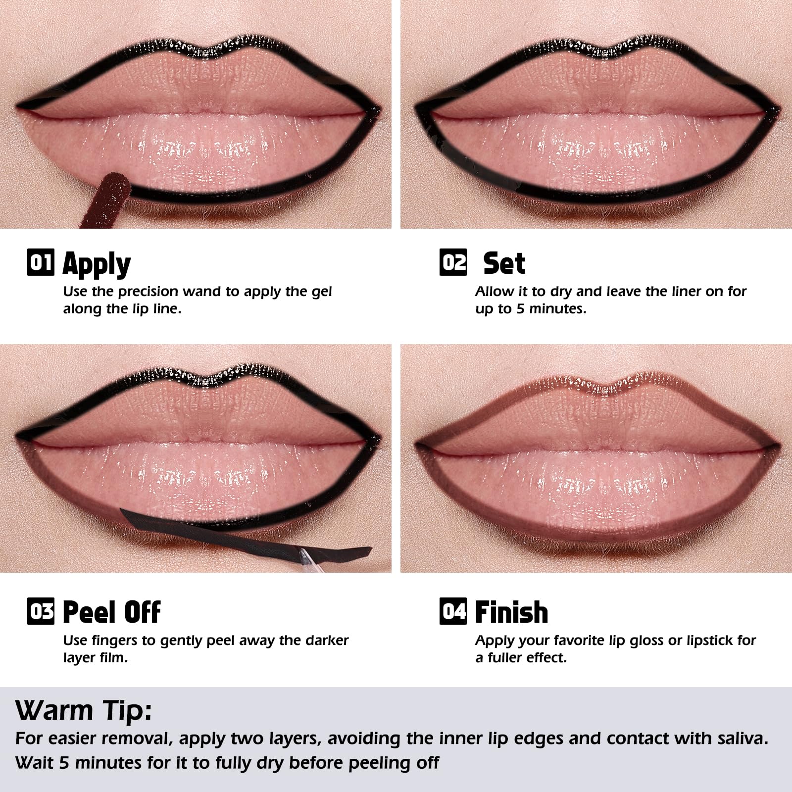 KIMUSE Tint-Labial Despegable pigmenta intensamente con color duradero.