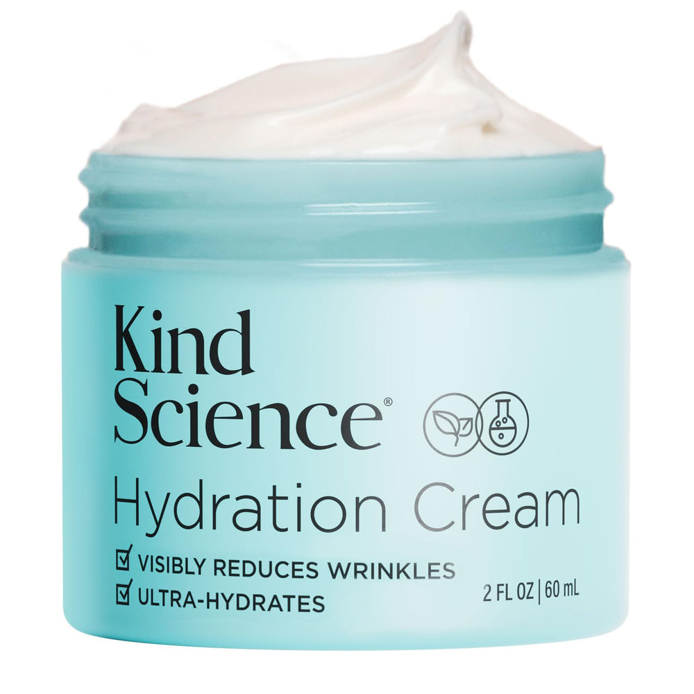 Kind Science Hydration Cream jar front for daily fragrance-free moisturizing.