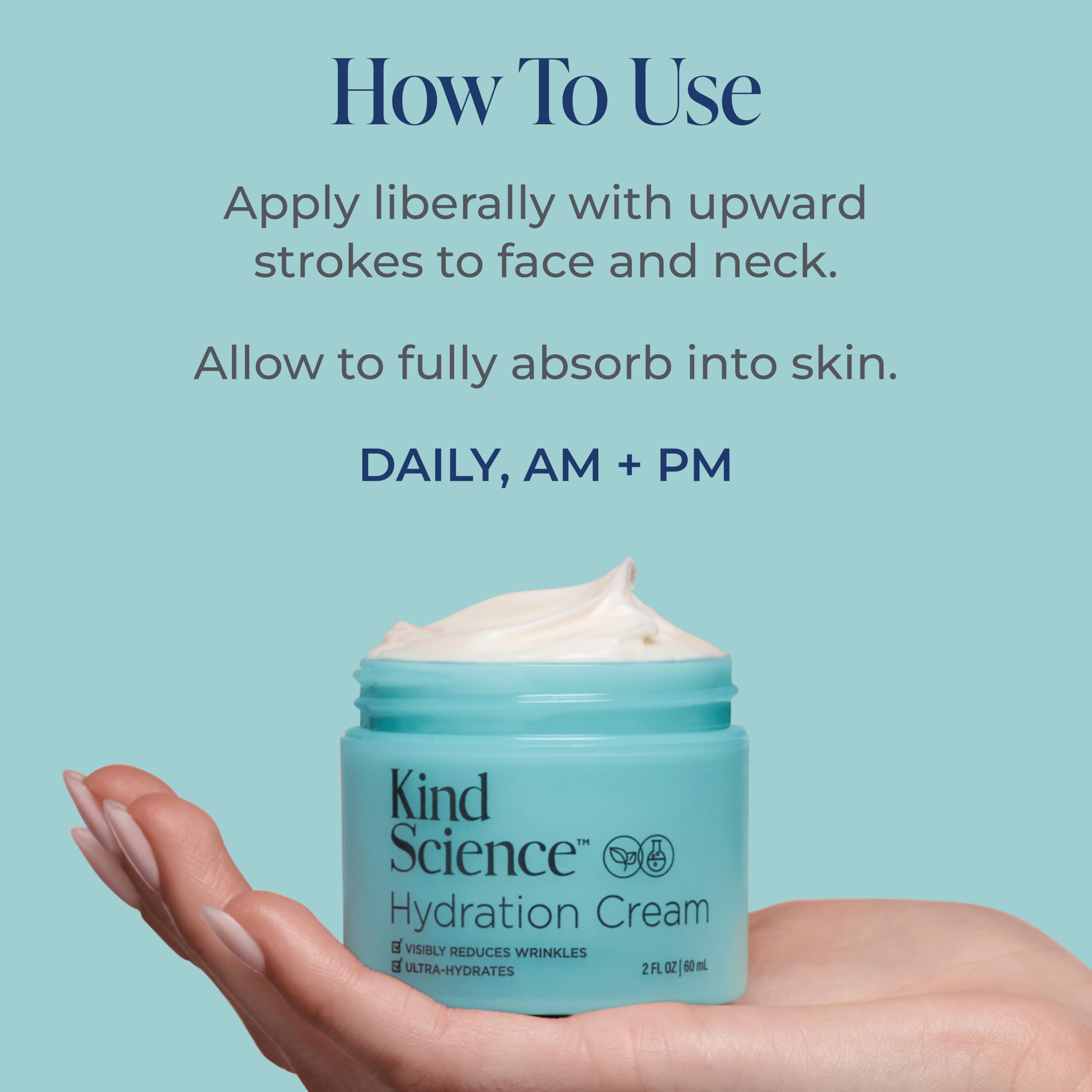 Kind Science Hydration Cream recyclable packaging emphasizes ethical skincare.