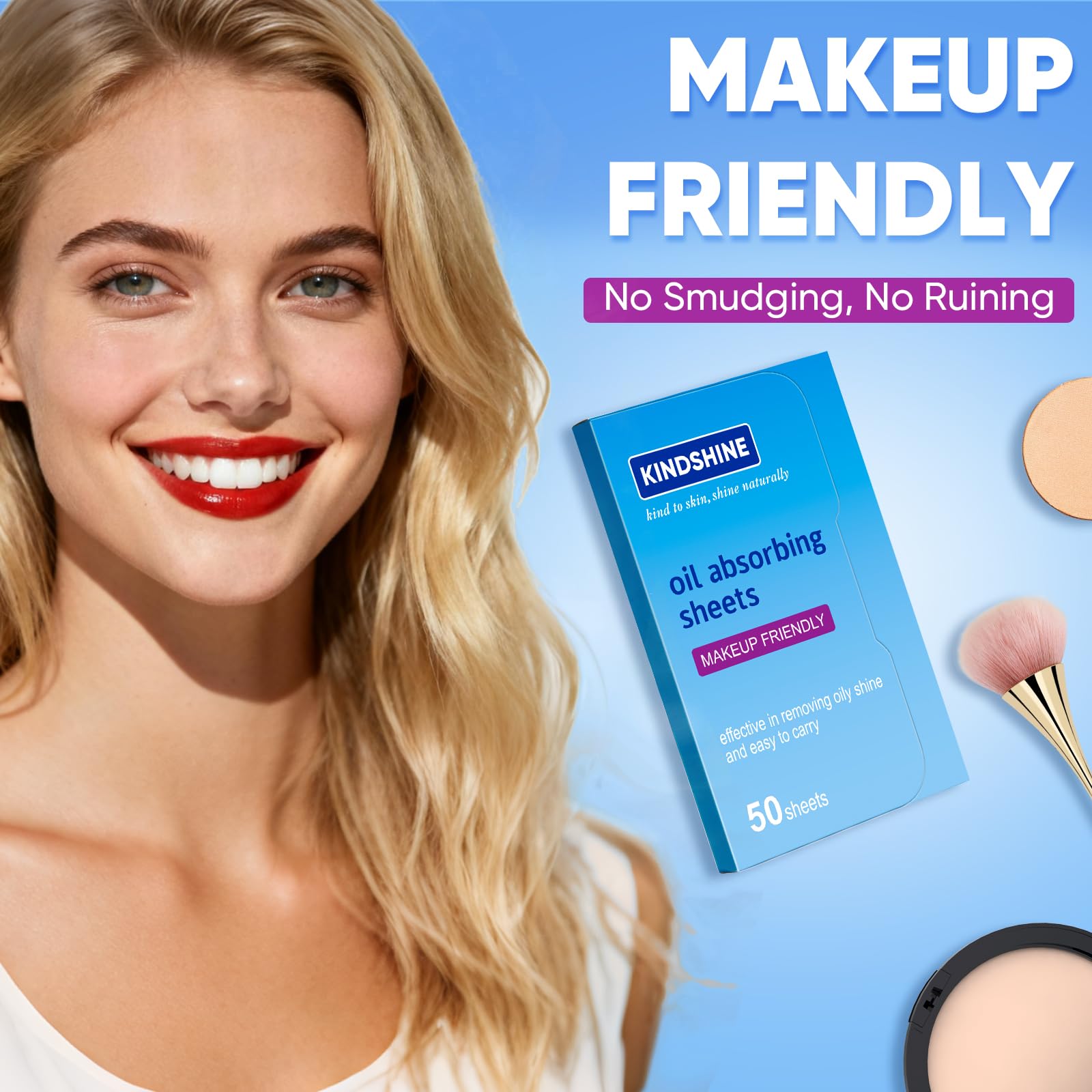 kindshine kineshine 100p compact purse-size blotting papers