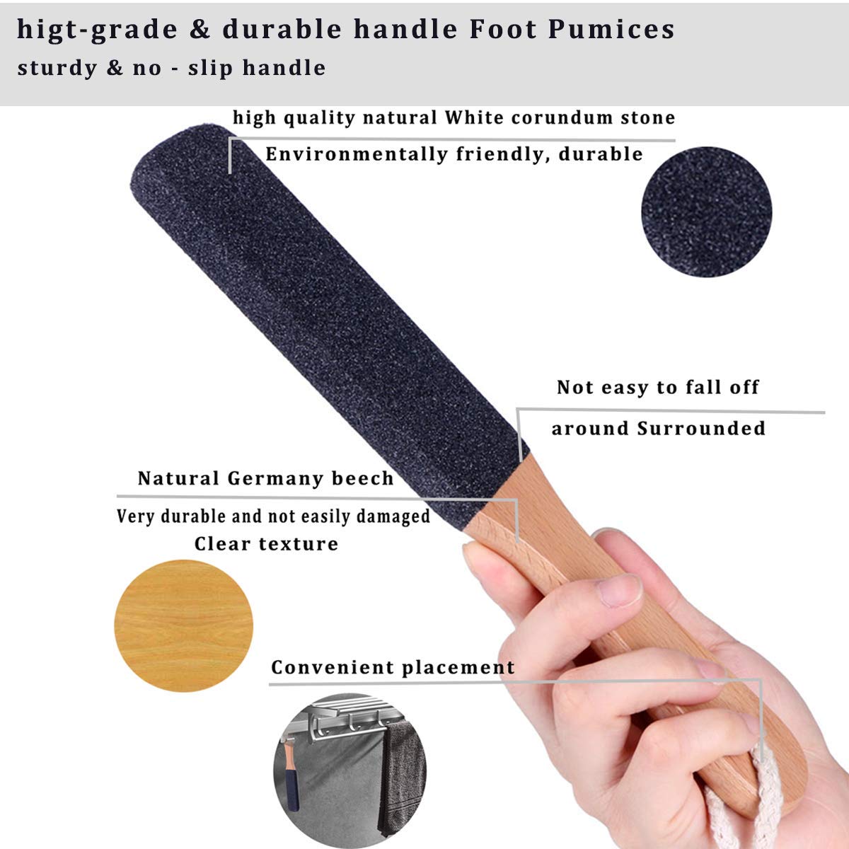 Kinepi foot file works on wet feet with a non-slip grip.