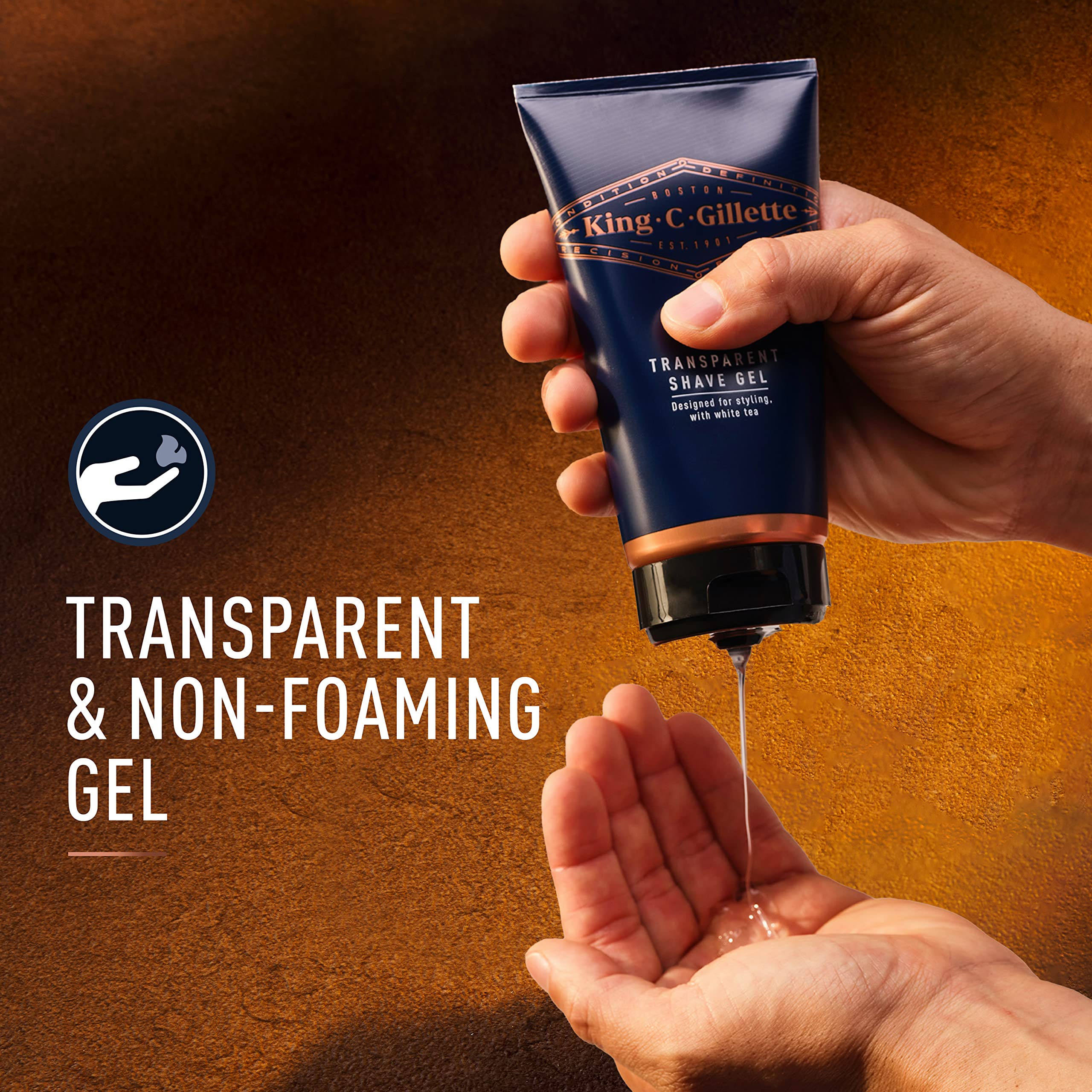 King C. Gillette packaging highlights Aloe Vera and White Tea Extract ingredients.