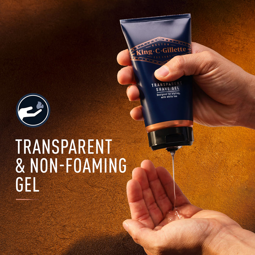 King C. Gillette packaging highlights Aloe Vera and White Tea Extract ingredients.