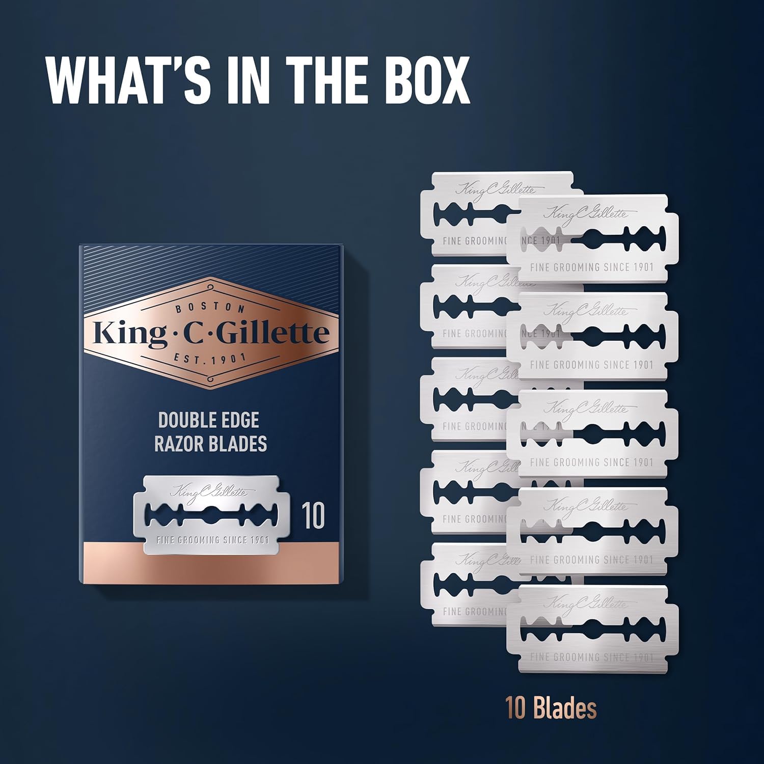King C. Gillette beard line definition being shaped with exact blades