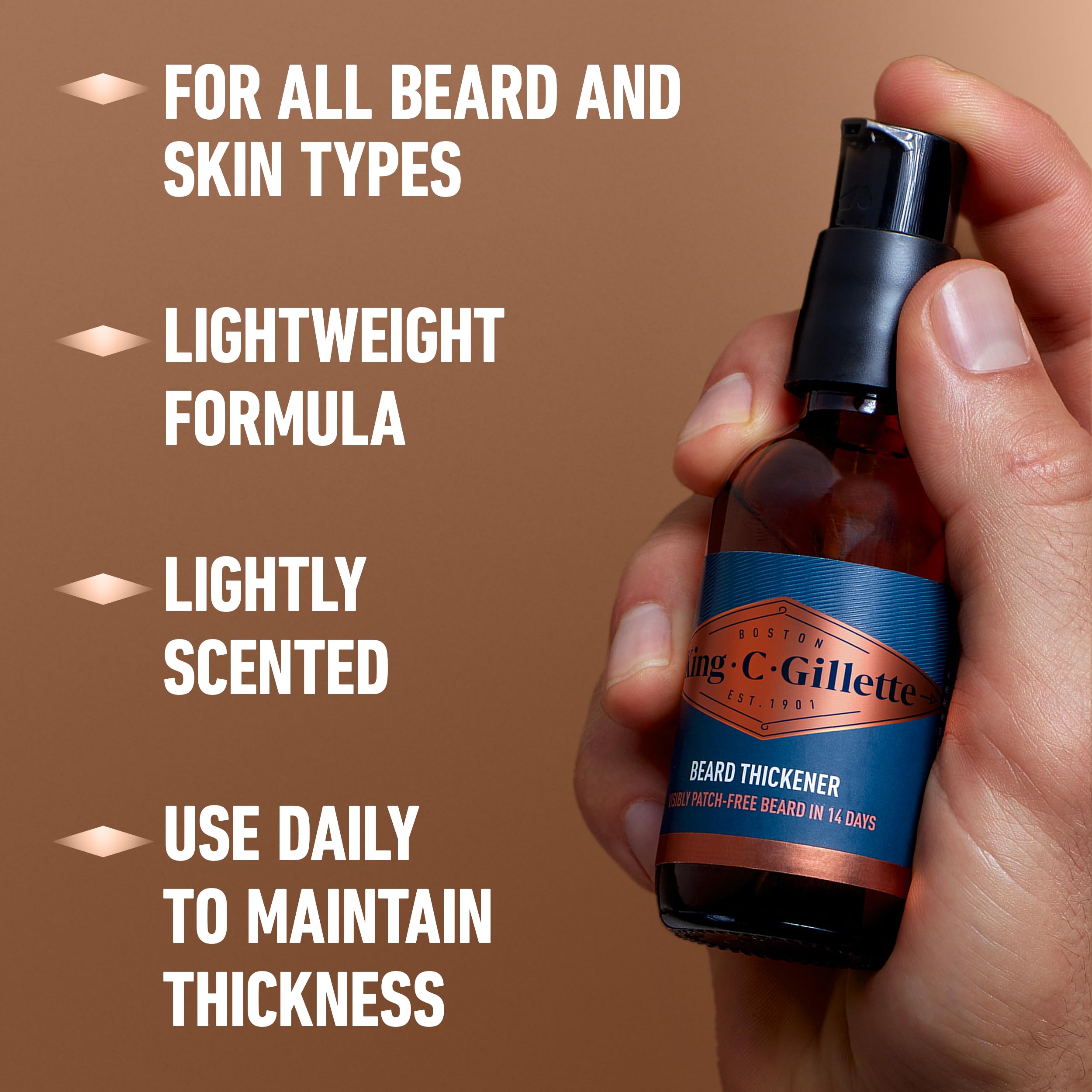 King C. Gillette beard thickener lightweight formula drying quickly