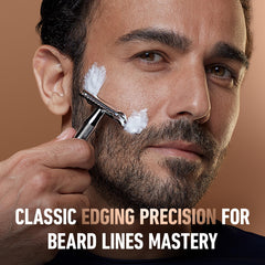 Blade removal and insertion on King C. Gillette razor head is simple.