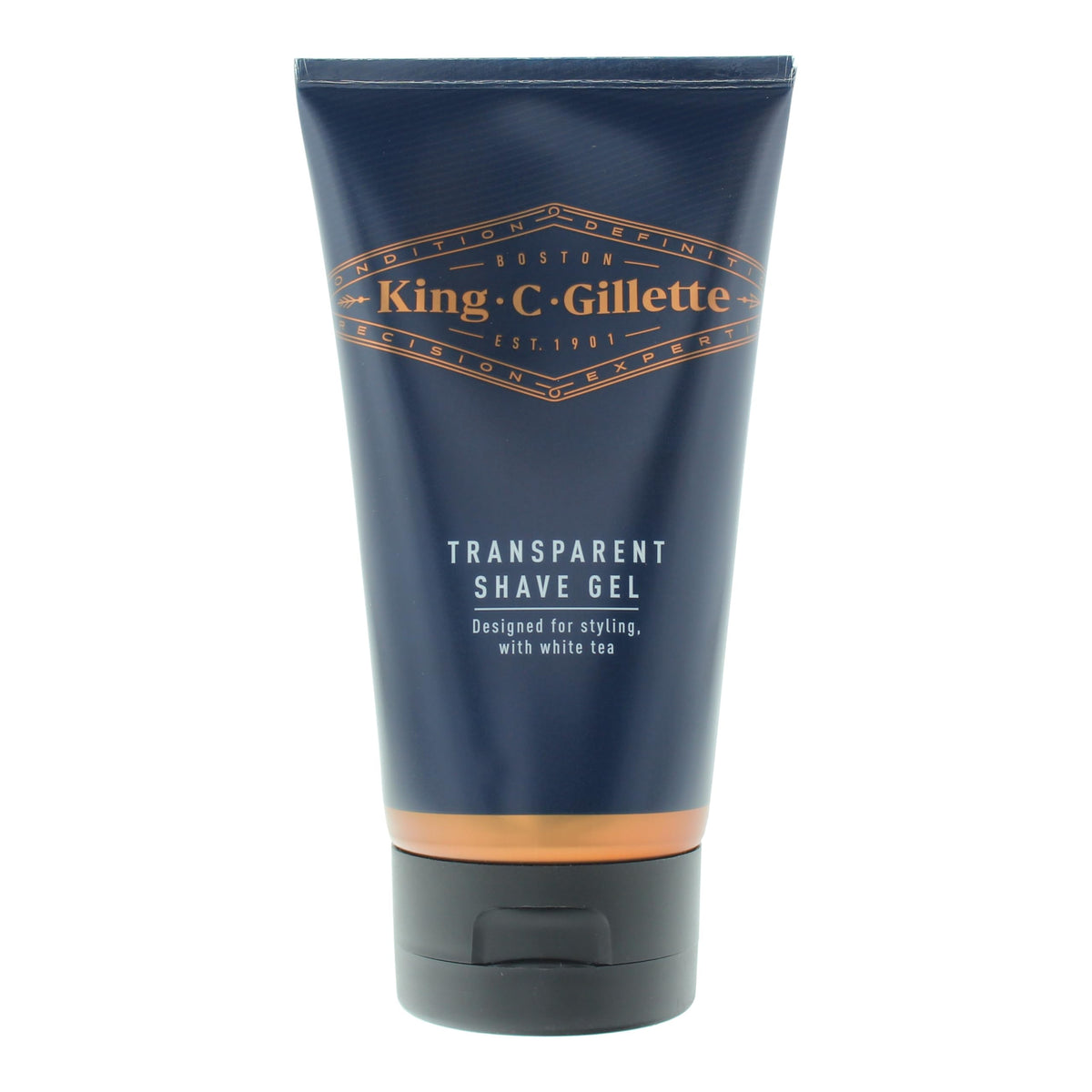 King C. Gillette clear shave gel bottle for precise edging and shaving.