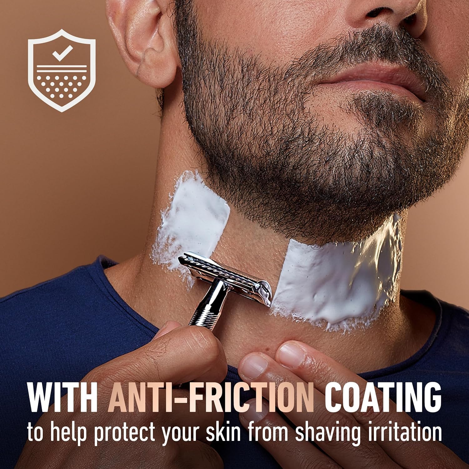 King C. Gillette precision edging around sideburns with platinum blades in action