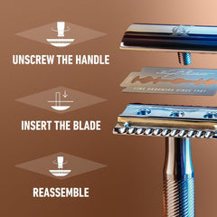 King C. Gillette stainless steel blades image suggesting durability for daily use