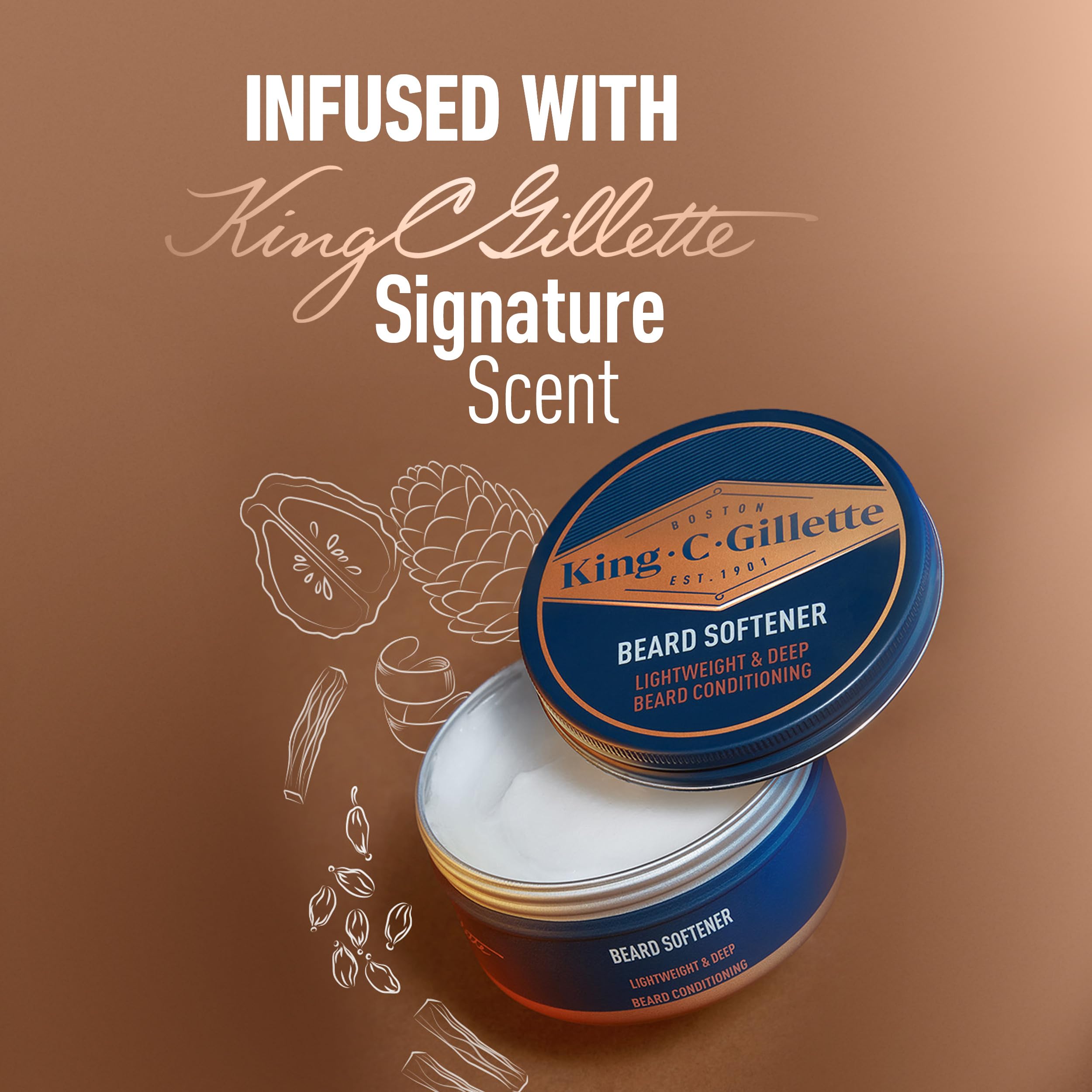 King C. Gillette Soft Beard Balm muestra textura cremosa que facilita la aplicación diaria