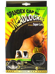 King.J gorra spandex para dreadlocks, frente, soporte cómodo para cabello largo.