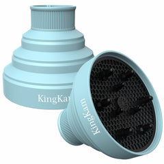 KingKam collapsible diffuser blue folded for travel and compact storage