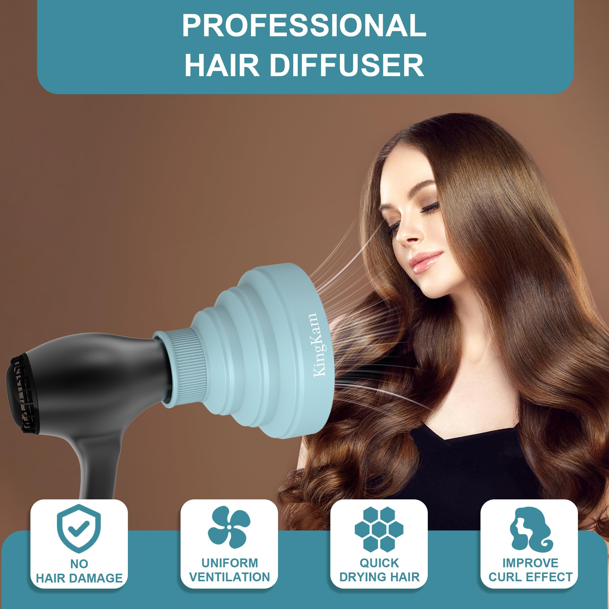 KingKam diffuser blue in hand shows compact travel size