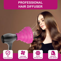 KingKam pink diffuser in use on hair for even heat distribution
