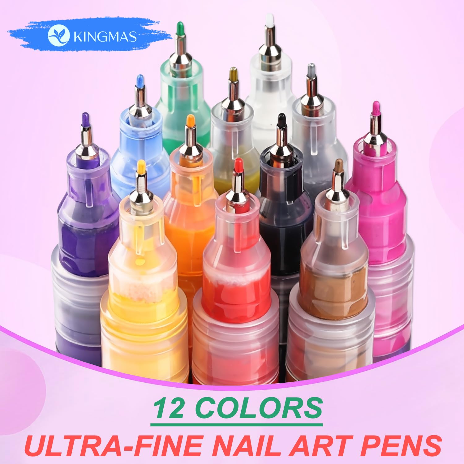 KINGMAS 0.5mm tip detail shows ultra-fine lines for intricate patterns.
