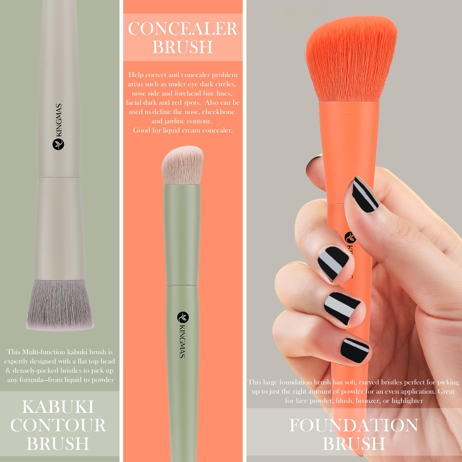 KINGMAS concealer brush soft bristles target under-eye areas and blemishes