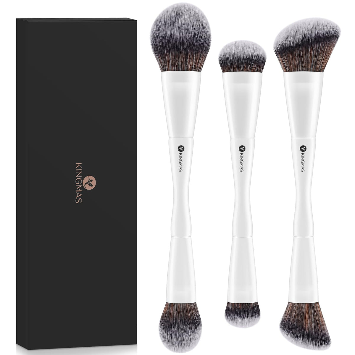 KINGMAS double-ended foundation brush for precise blending on all skin types