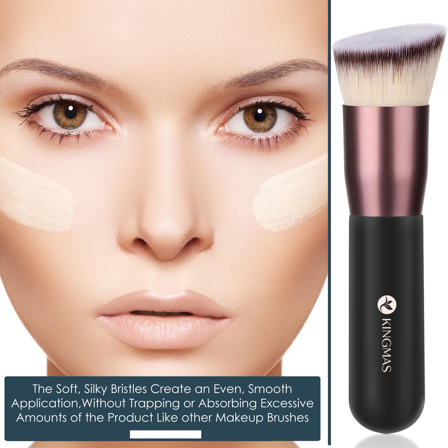 Kingmas elegant kabuki brush design adds a luxurious touch to routines.