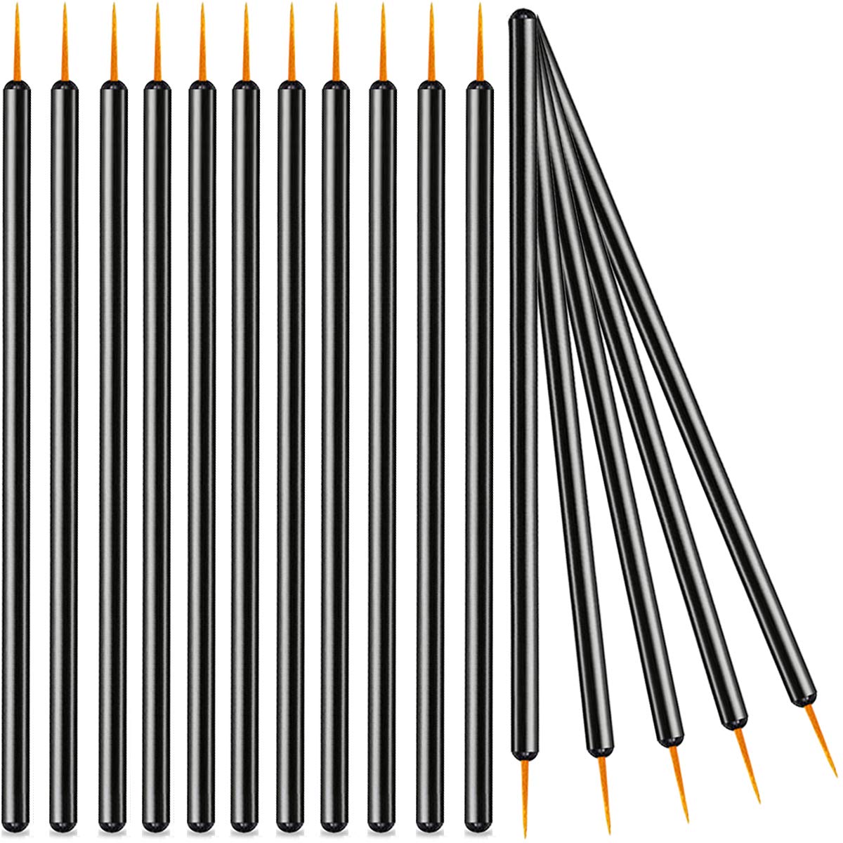 KINGMAS disposable eyeliner brush pack shown with protective sleeves for hygienic, sanitized application.