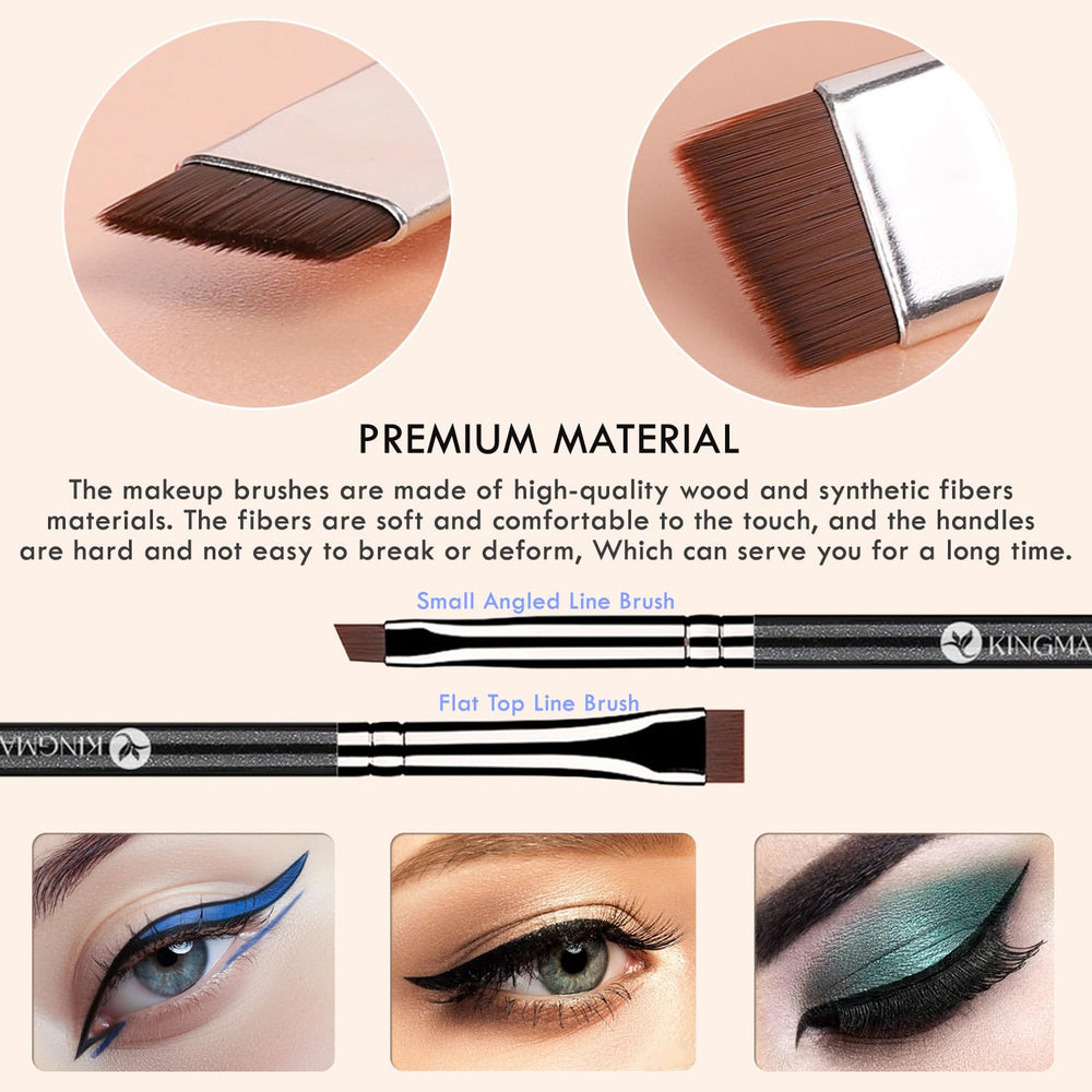 KINGMAS angled flat brush blends edges for natural-looking lines.