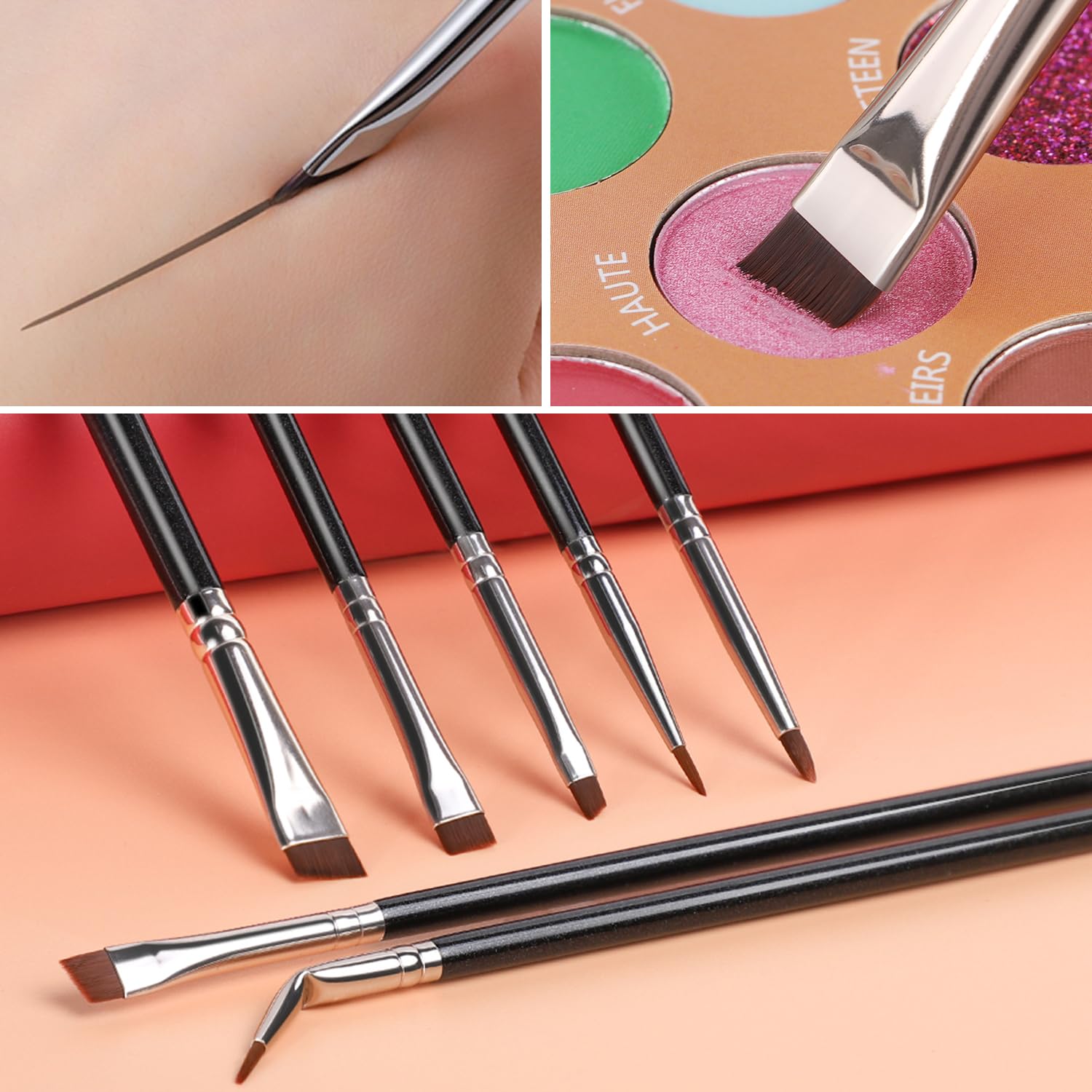 KINGMAS flat line brush guides lash-line application with control.