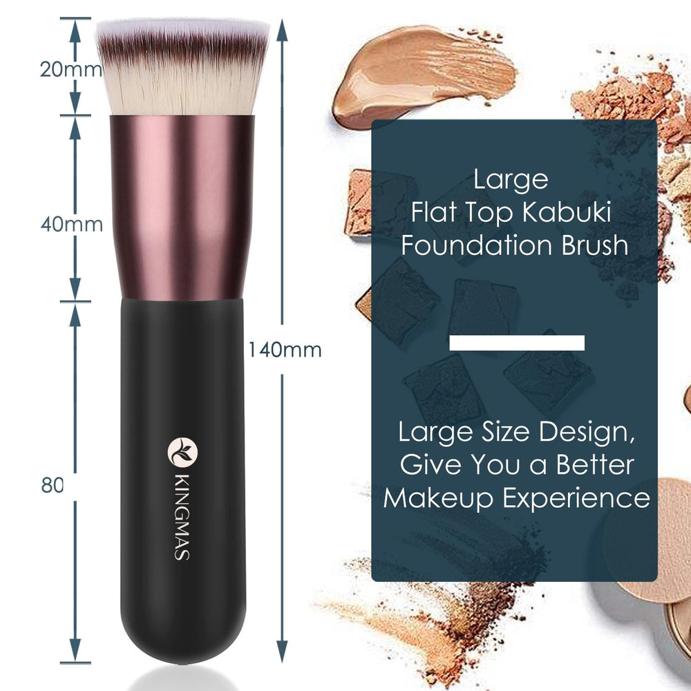 KINGMAS flat top foundation brush easy to clean with mild soap.