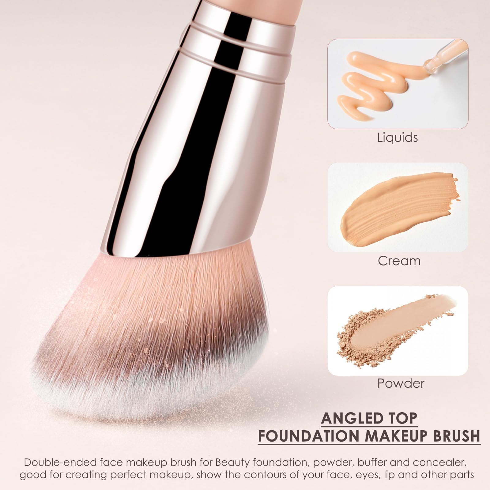 KINGMAS foundation brush closeup synthetic fibers deliver even product pickup.
