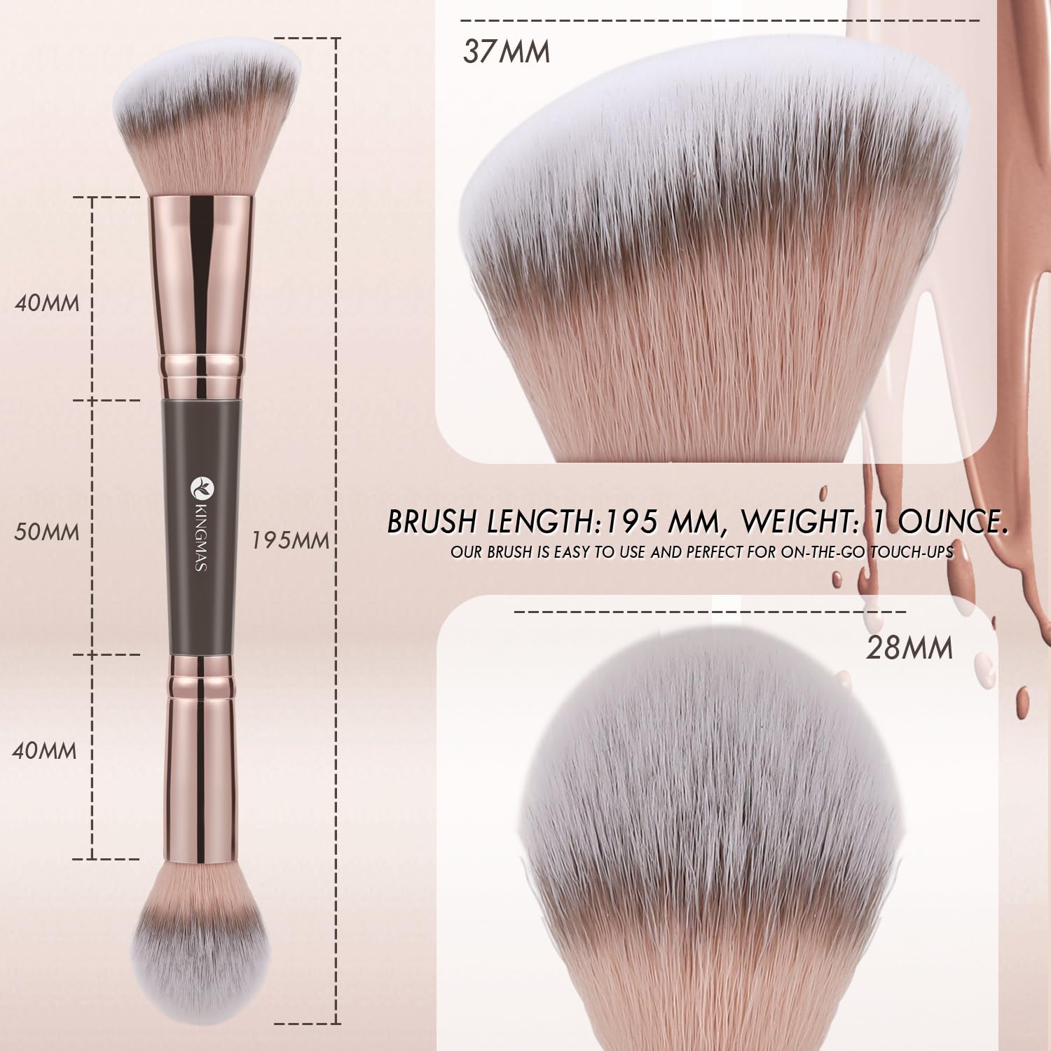KINGMAS foundation brush on-the-go compact for quick touch-ups