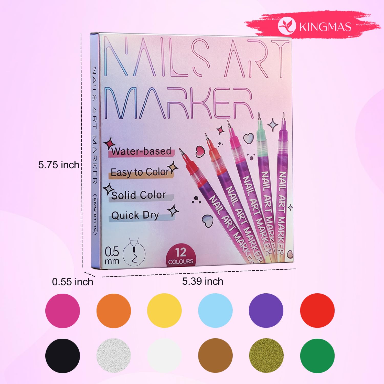 KINGMAS quick-drying formula reduces smudges for crisp results.