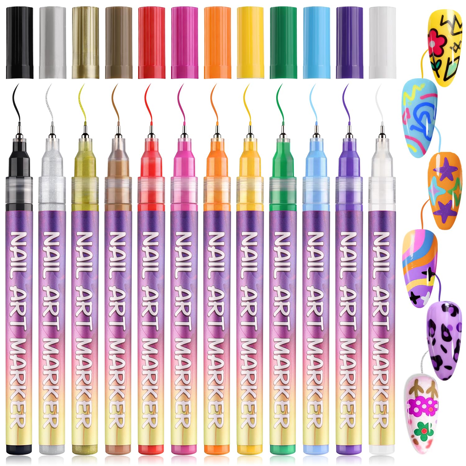 KINGMAS 12-color set enables varied styles from flowers to abstract art.
