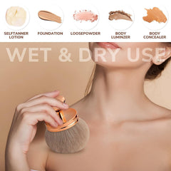 KINGMAS rose-gold metal handle for a comfortable grip during makeup.