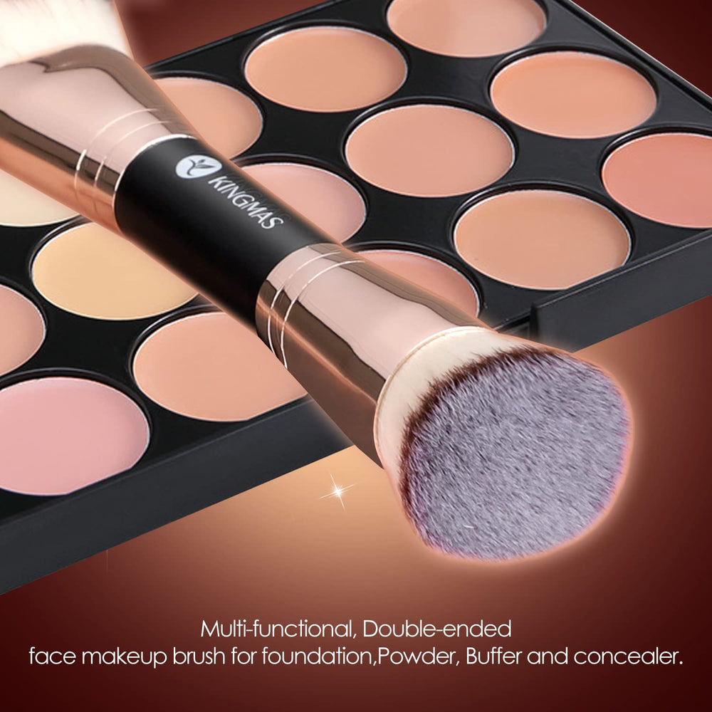 KINGMAS soft synthetic bristles deliver silky skin feel during makeup application.