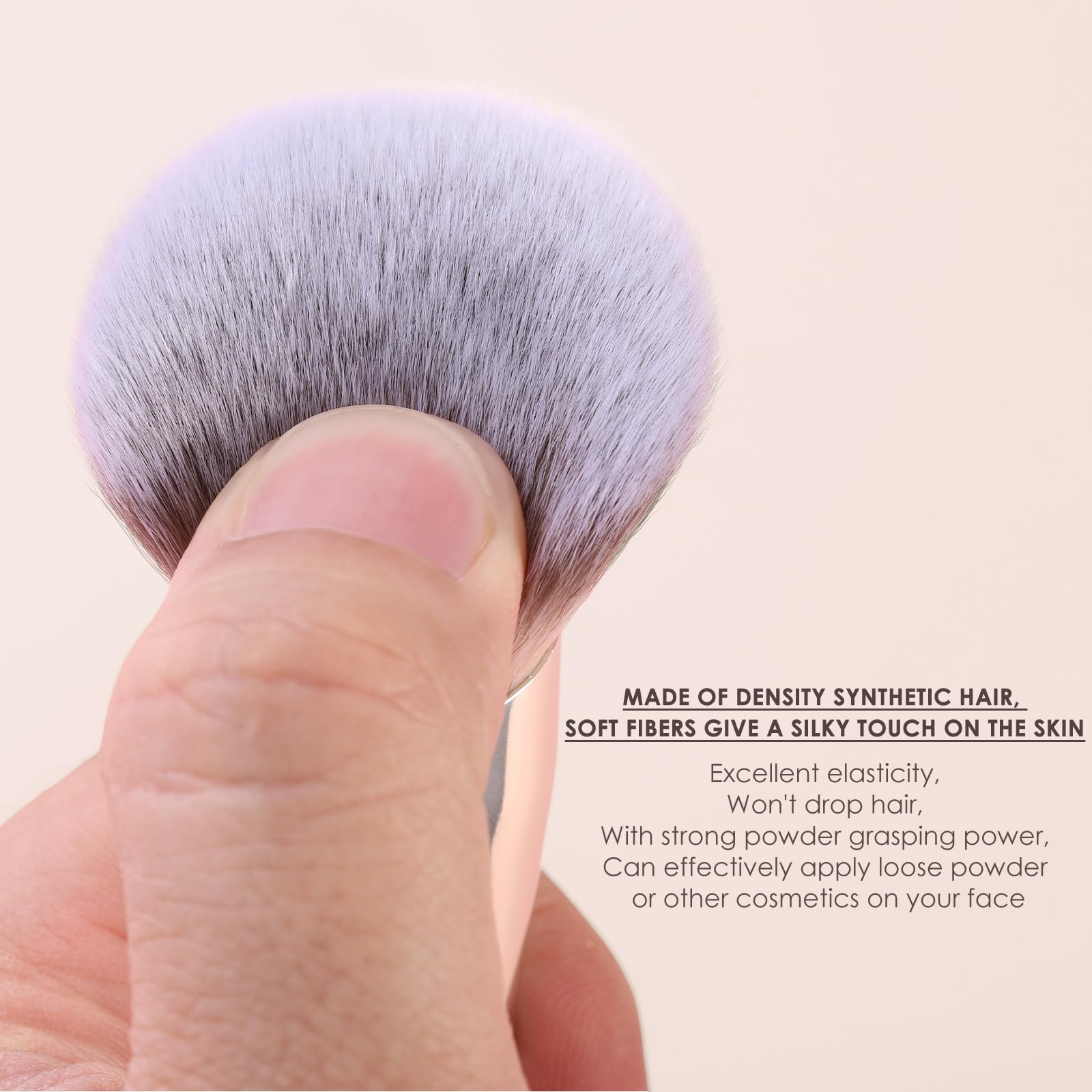 KINGMAS wooden-handle design offers comfortable grip for precise on-the-go makeup.