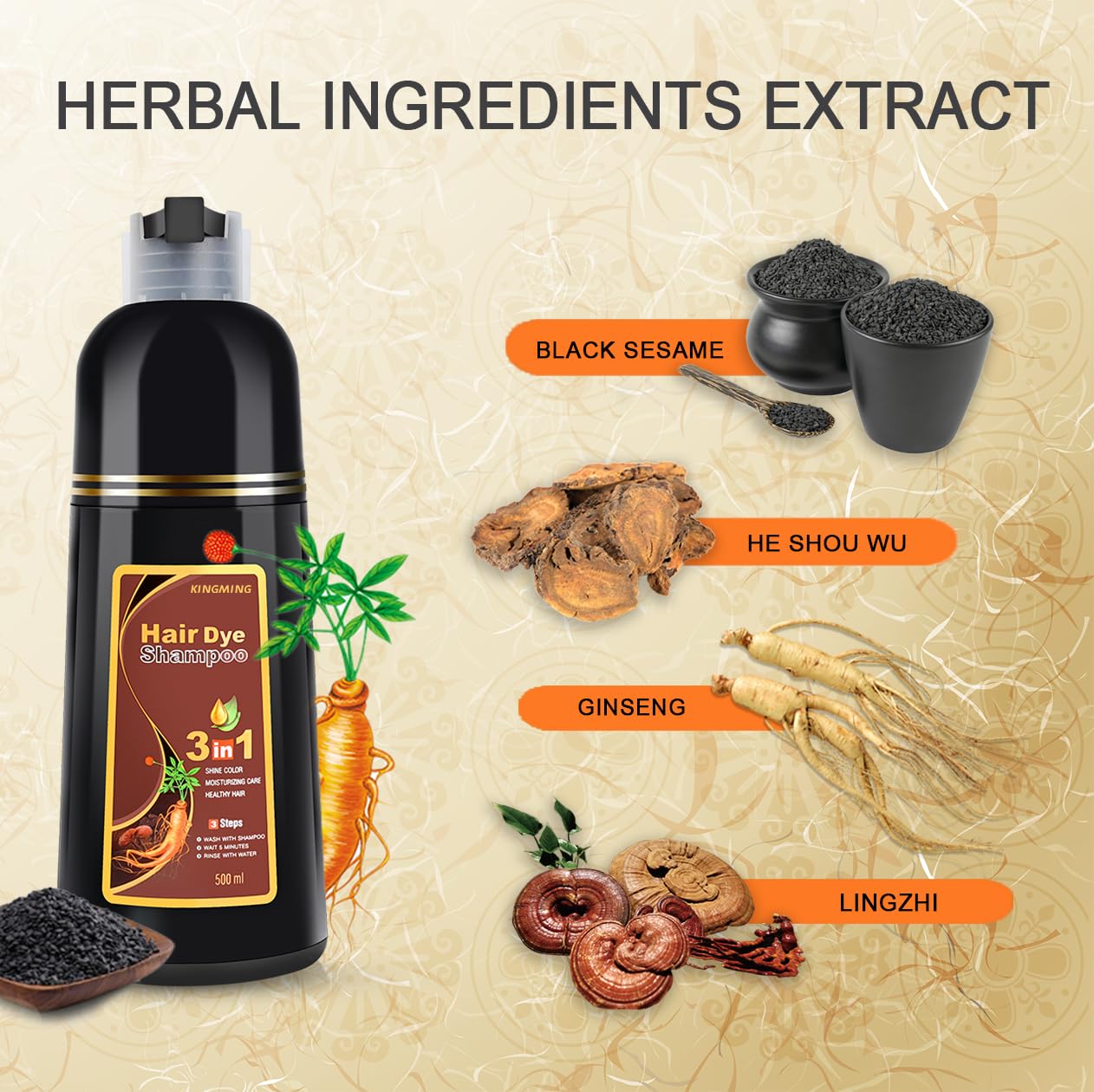 KINGMING fórmula nutritiva suave para cabello y cuero cabelludo.