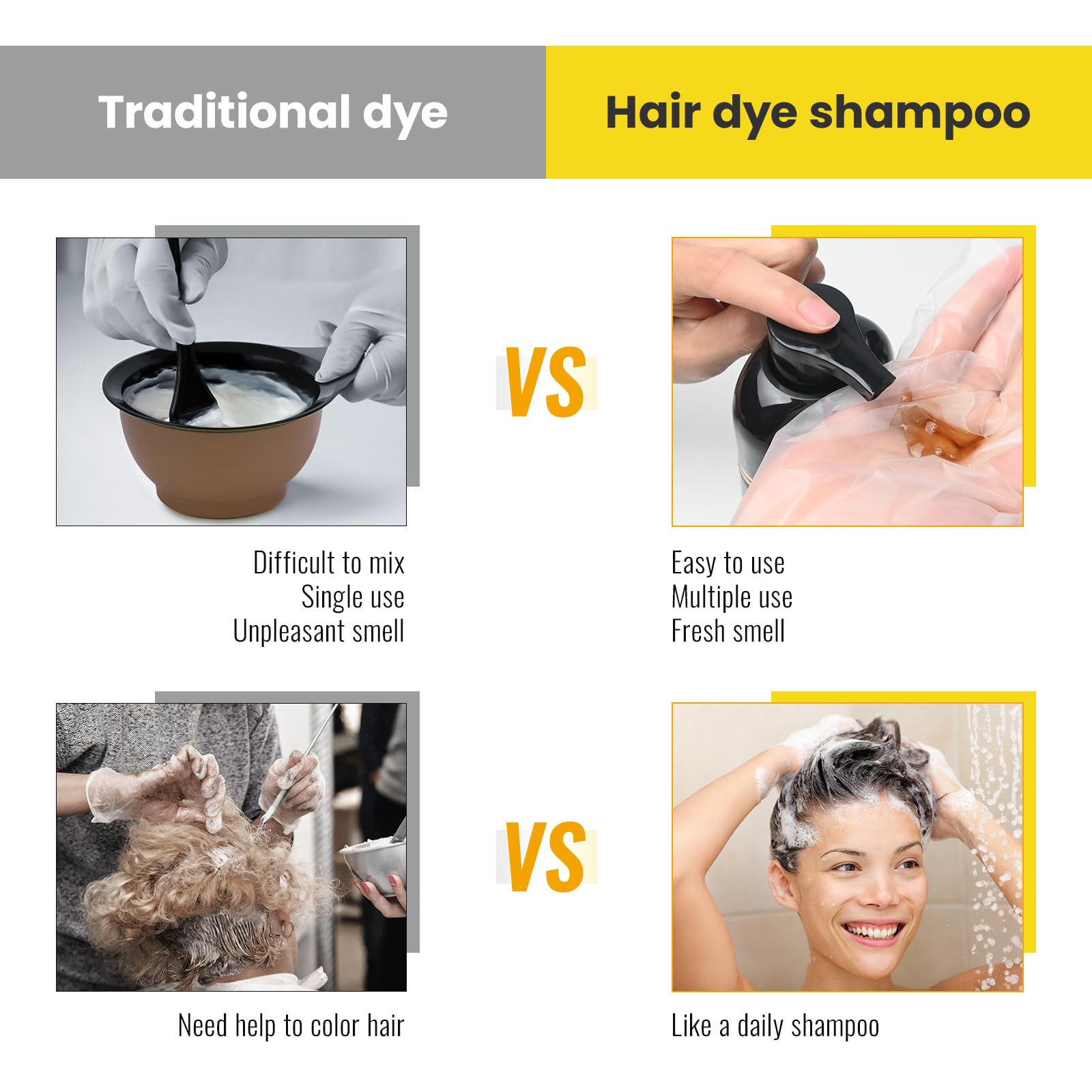 KINGMING Gray hair after use shows natural-looking black shade