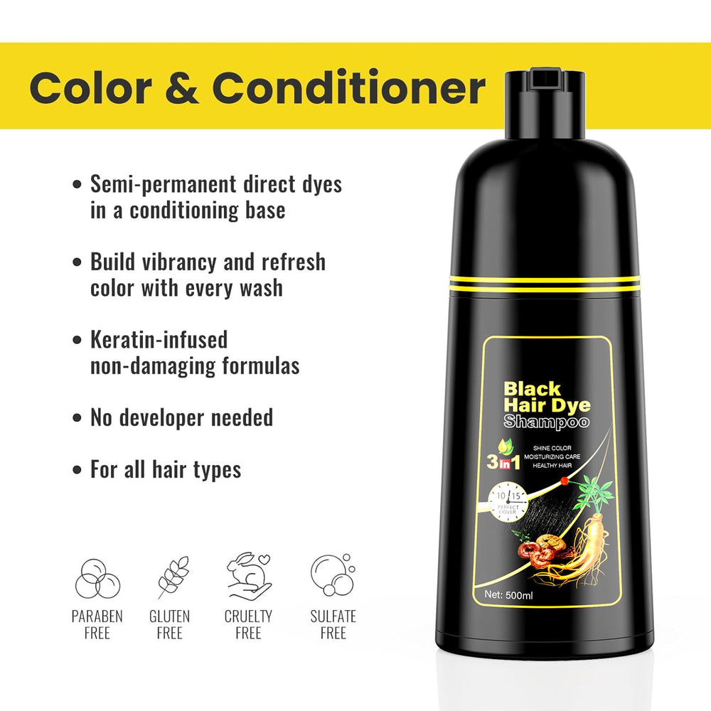 KINGMING Hair Color Shampoo kit with cape and gloves ready
