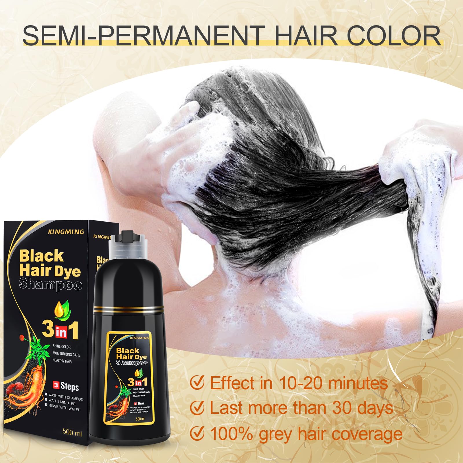 KINGMING Resultado natural y equilibrado en todo tipo de cabello, liso o rizado.