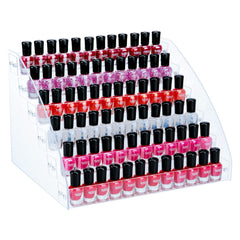 KINGROW nail polish organizer with 6 layers keeps bottles neatly displayed and accessible.