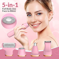 KINGTEE 5 interchangeable heads designed for face, body, bikini, and detailing.