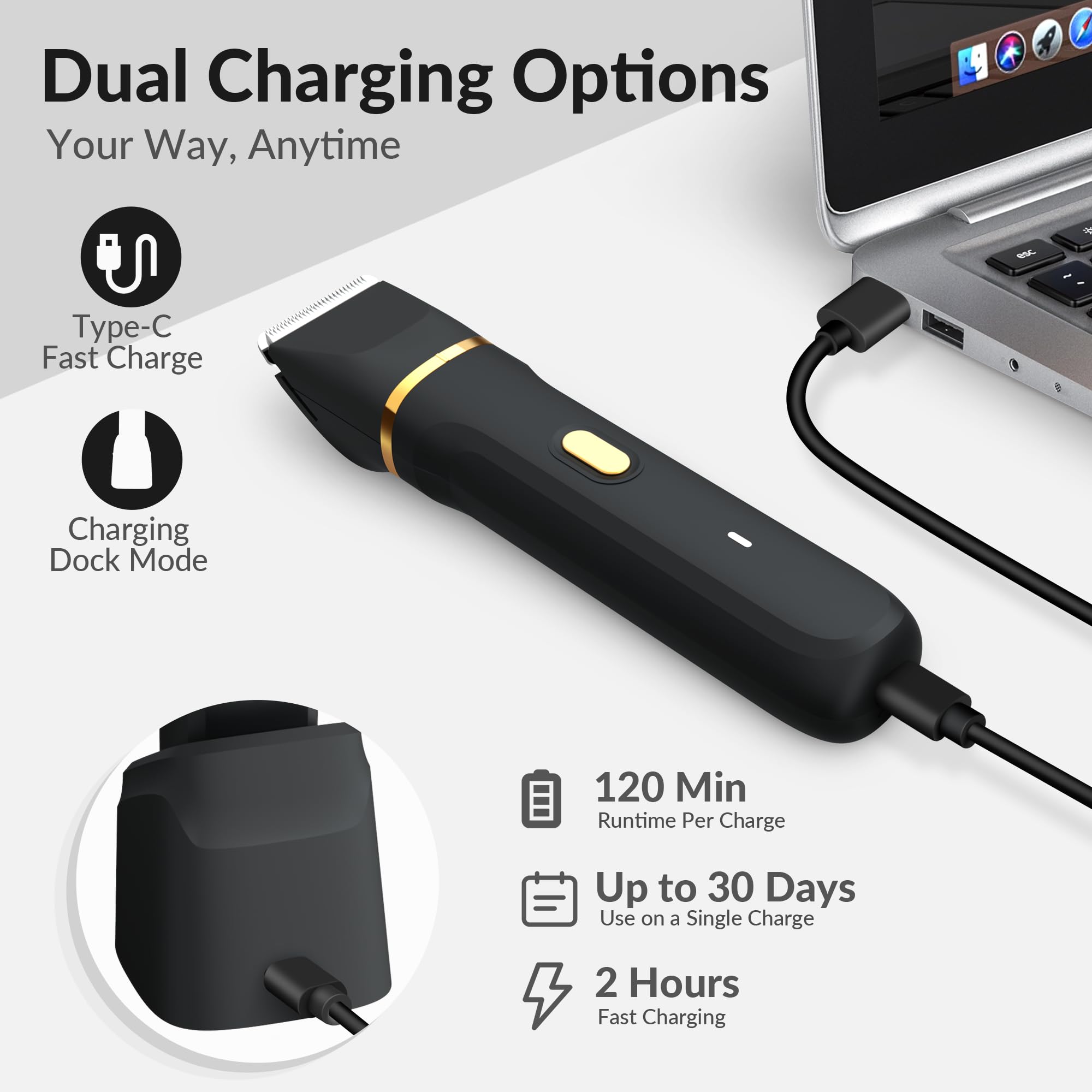 KINGTEE USB-C charging base for fast, convenient charging.